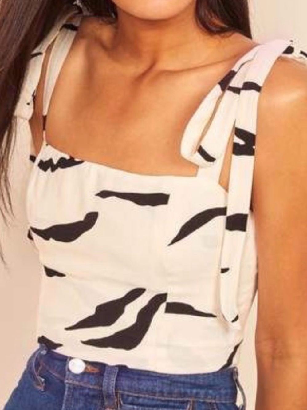 Reformation Ellora Top in Black and White
